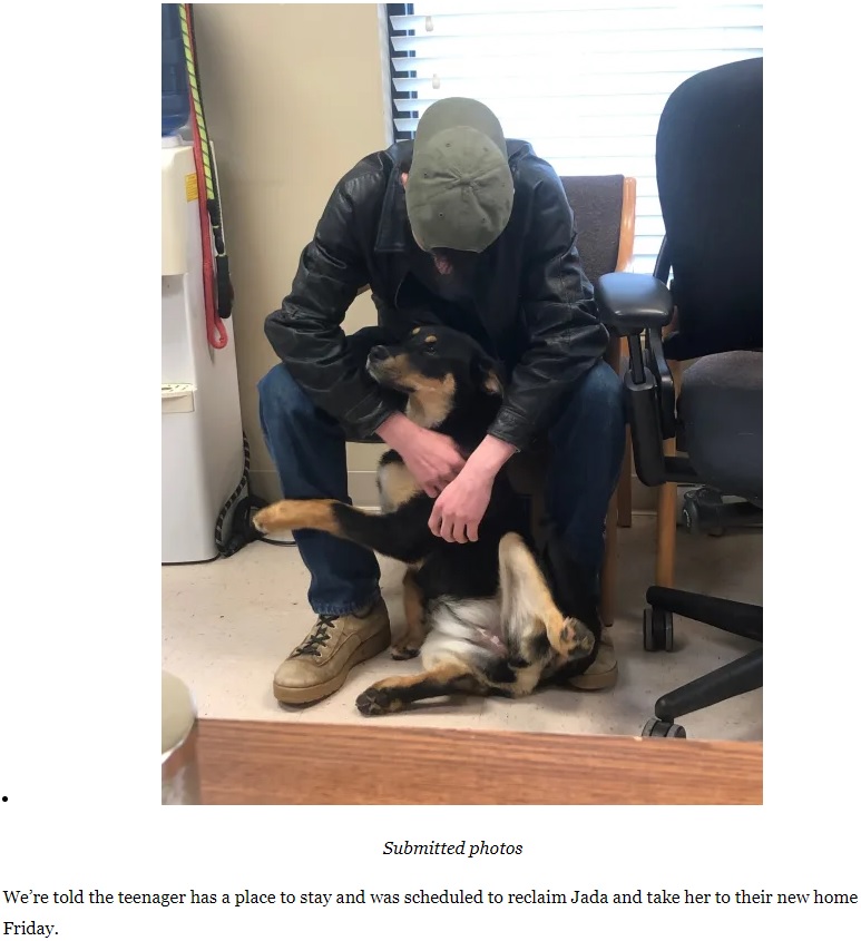 手放した犬と再会した少年（画像は『WFLA News Channel 8　2022年4月11日付「Homeless teen reunited with dog he surrendered to Mississippi animal shelter」（Submitted photos）』のスクリーンショット）