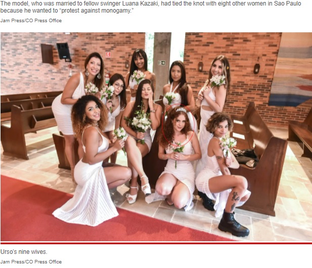 一つ屋根の下で暮らしてきた9人の妻（画像は『New York Post　2022年4月4日付「Man faces divorce from 1 of 9 wives: ‘She wanted to have me all to herself’」（Jam Press/CO Press Office）』のスクリーンショット）