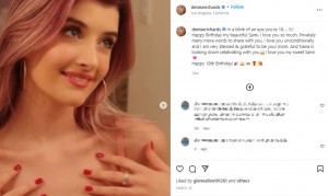 サミさんの18歳の誕生日、母デニスが公開した写真とメッセージ（画像は『Denise Richards　2022年3月10日付Instagram「In a blink of an eye you’re 18… !!!!」』のスクリーンショット）