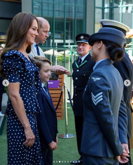 ウィンブルドン観戦に訪れたウィリアム王子夫妻とジョージ王子（画像は『Duke and Duchess of Cambridge　2022年7月10日付Instagram「Another year, another incredible tournament here ＠wimbledon.」』のスクリーンショット）