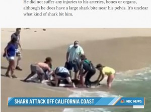 止血などの応急処置を受けるスティーブさん（画像は『TODAY　2022年6月24日付「Man attacked by shark speaks out after good Samaritans helped save him」』のスクリーンショット）