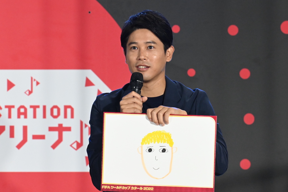 内田篤人氏が描いた本田圭佑氏の似顔絵（C）AbemaTV,Inc.