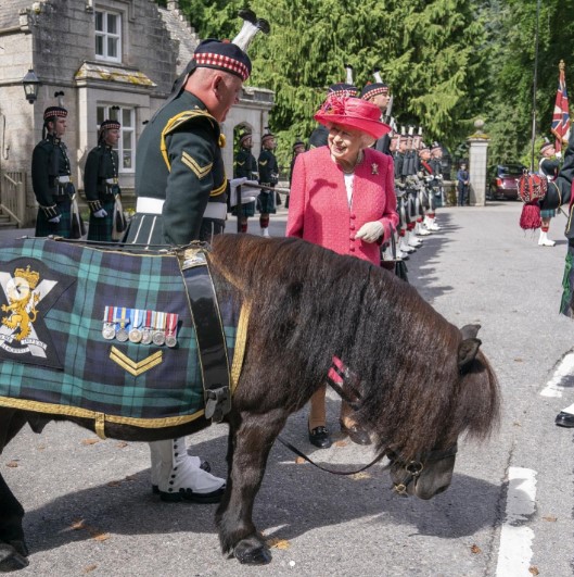 昨年はシェトランドポニーの“クルアチャン4世”と対面（画像は『The Royal Family　2021年8月9日付Instagram「The Queen has arrived at Balmoral Castle for her summer break.」』のスクリーンショット）