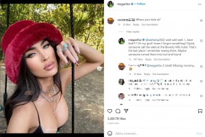 「子供達はどこ？」との質問に、ミーガンが返答した（画像は『Megan Fox　2022年10月19日付Instagram「Pick me energy」』のスクリーンショット）