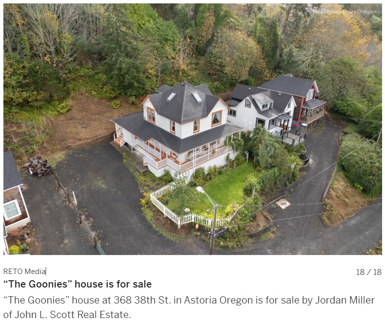 “マイキー”ことマイケルさんはグーニーズ・ハウスの隣の家を購入（画像は『Oregon Live　2022年12月3日付「‘Goonies’ house in Astoria sells to a fan who wants to protect the landmark」（RETO Media）』のスクリーンショット）