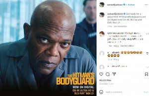 鋭い眼光を持つ俳優のサミュエル・L・ジャクソン（画像は『Samuel L Jackson　2017年11月7日付Instagram「Get ready for a good time!」』のスクリーンショット）