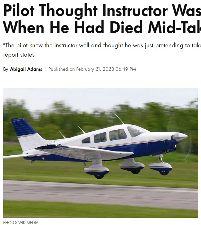 教官パイロットに同乗を依頼して飛び立った小型飛行機（画像は『People.com　2023年2月21日付「Pilot Thought Instructor Was ‘Just Pretending’ When He Had Died Mid-Takeoff」（PHOTO: WIKIMEDIA）』のスクリーンショット）