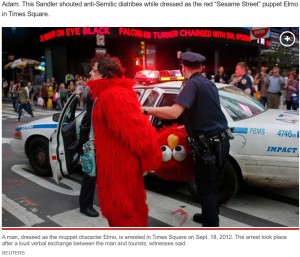 ニューヨークでエルモに扮して暴言を吐いたことも（画像は『New York Post　2023年2月22日付「‘Creepy’ Cookie Monster terrorizing town, cops warn: ‘Steer clear’」（REUTERS）』のスクリーンショット）