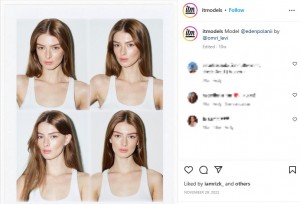モデルエージェンシーが紹介したエデンのポートレート（画像は『News From Itm Models　2022年11月29日付Instagram「Model ＠edenpolanii by ＠omri_levi」』のスクリーンショット）