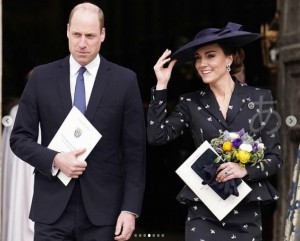 故ダイアナ妃のジュエリーを着用したキャサリン皇太子妃（画像は『The Royal Family　2023年3月13日付Instagram「This afternoon The King,」』のスクリーンショット）