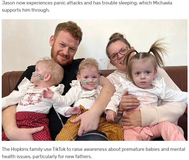 出産予定日より約4か月早く生まれた3つ子。NICUに入院し、黄疸、敗血症、呼吸困難など様々な症状に見舞われるも、医療スタッフは彼女たちが英国で生き延びた3つ子の中で最も小さく生まれた姉妹かもしれないと語っていた（画像は『Guinness World Records　2023年3月27日付「UK sisters certified as world’s most premature triplets」』のスクリーンショット）