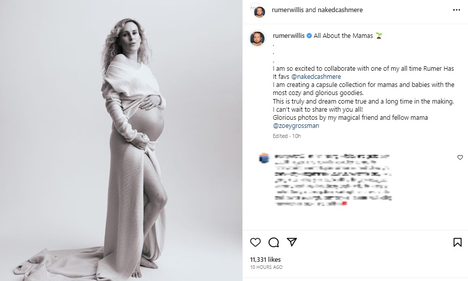 ルーマーの投稿には、妹のスカウト・ウィリスやブルース・ウィリスの現在の妻エマ・ヘミングさんが反応。多くのファンからも称賛の声が寄せられた（画像は『Rumer Glenn Willis　2023年4月4日付Instagram「All About the Mamas」』のスクリーンショット）
