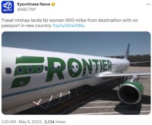 【海外発！Breaking News】米国内のフライトのはずが、ジャマイカに到着した乗客　フロンティア航空が謝罪（米）
