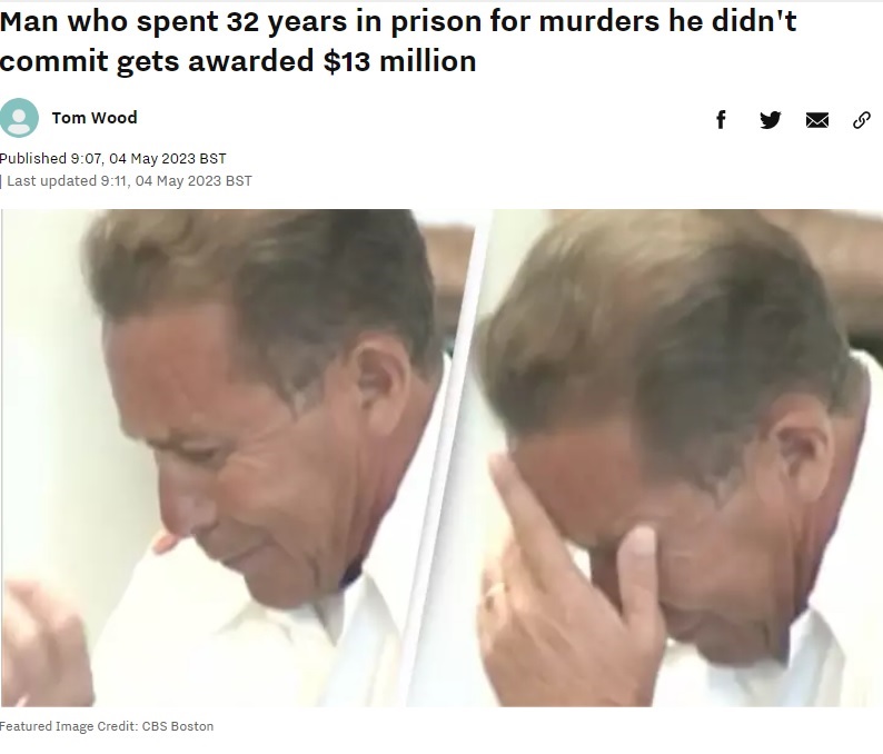 冤罪で32年間服役したヴィクター・ロザリオさん（65）。1982年に起きた火災で、放火及び殺人罪で逮捕され、2014年に釈放された。このたび17億円超の賠償金が支払われることが決まった（画像は『UNILAD　2023年5月4日付「Man who spent 32 years in prison for murders he didn’t commit gets awarded ＄13 million」（Credit: NBC Boston）』のスクリーンショット）