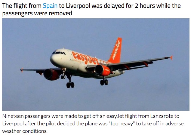 機体の総重量が重すぎて離陸できなくなった英航空会社「イージージェット」の旅客機。離陸前の機内では機長による降機を呼びかけるアナウンスが流れた（画像は『Murcia Today　2023年7月7日付「easyJet pilot makes 19 passengers get off Lanzarote flight due to weight of plane and weather conditions」』のスクリーンショット）