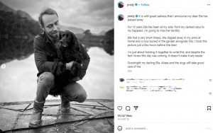 今年1月、天国へと旅立ったコッカー・スパニエルの“エラ”。ジェームズ・ミドルトンさんのセラピー犬として15年間連れ添った（画像は『James Middleton　2023年1月20日付Instagram「It is with great sadness that I announce my dear Ella has passed away」』のスクリーンショット）
