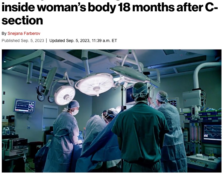 ニュージーランドにあるオークランド市立病院で帝王切開で出産した女性患者の体内に、小皿サイズの大きさの医療器具が置き忘れられていたことが発覚した（画像は『New York Post　2023年9月5日付「Dinner plate-size surgical tool found inside woman’s body 18 months after C-section」』のスクリーンショット）