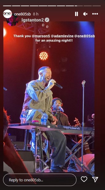 会場でコンサートを行った米ポップ・ロック・バンド「マルーン5」。ヴォーカルのアダム・レヴィーンが熱唱した（画像は『One805　2023年9月22日付Instagram』のスクリーンショット）