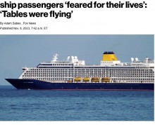 【海外発！Breaking News】「テーブルが飛んだ」高波に見舞われた豪華大型客船、乗客100人が負傷（英）＜動画あり＞