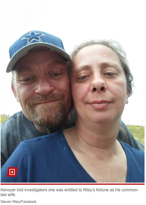 今年10月、米ノースダコタ州在住の女が内縁の夫（左）を殺害した容疑で逮捕された。莫大な遺産を相続した内縁の夫はその2日後に死亡しており、女は毒殺した疑いがかけられた（画像は『New York Post　2023年10月31日付「North Dakota woman fatally poisons boyfriend hours after he inherited ＄30M」（Steven Riley/Facebook）』のスクリーンショット）
