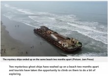 【海外発！Breaking News】同じ浜辺に打ち上がった2隻の“幽霊船”　不気味な姿が観光客を集める（ペルー）