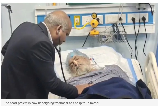 息を吹き返したダルシャンさん。治療を受ける病院の医師は、死亡宣告した病院での医療的なミスの可能性も指摘している（画像は『NDTV　2024年1月12日付「‘Dead Man’ Comes Alive After Ambulance Hits Pothole In Haryana: Family」』のスクリーンショット）
