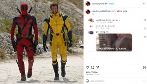 今年公開予定の映画『Deadpool 3（原題）』で共演したライアンとヒュー。同作では、ヒューがウルヴァリン役で復帰した（画像は『Ryan Reynolds　2023年11月10日付Instagram「JULY 26:」』のスクリーンショット）