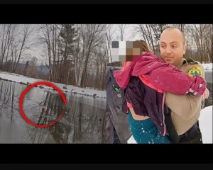 【海外発！Breaking News】氷が張った池に浮く8歳女児　警察官の命懸けの救出劇をカメラが捉える（米）＜動画あり＞