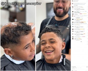 フランシスコさんは「このプロジェクトでやりがいを感じるのは、人工毛を付けた時の子供たちの喜びを目の当たりにした時さ」と明かしており、アフターの明るい笑顔が心を打つ（『Francisco Oliveira| Protese Capilar　Instagram「Quantas curtidas o Ivan merece ?」』より）