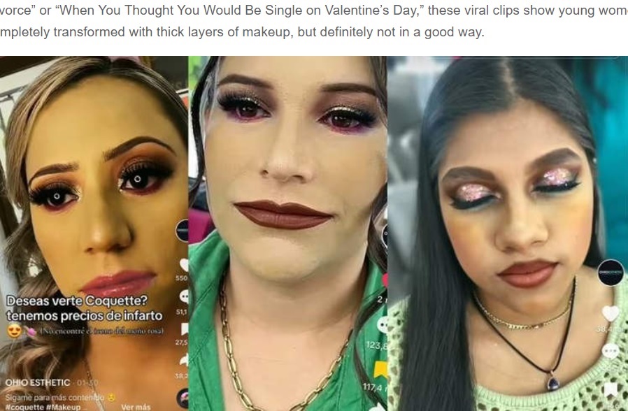 まるで化け物？　メキシコの「オハイオ・エステティック」がSNSに投稿するプロモーション動画が注目を集めている（『Oddity Central　「Mexican Beauty Salon Goes Viral for Its “Horrible” Makeup」』より）
