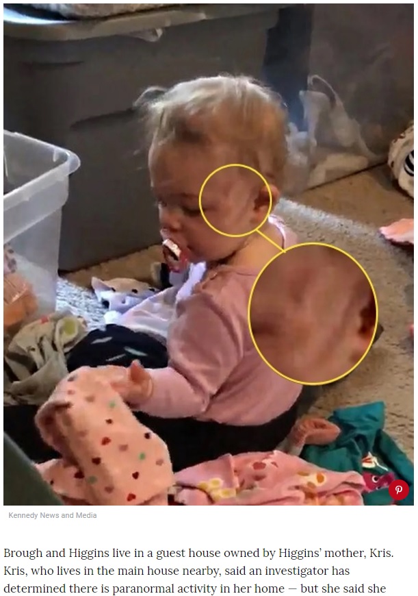 米ミシガン州の母親が2019年、1歳娘の顔に覚えのない傷があることに気付く。そしてベビーモニターを設置したところ、そこにいるはずのない人影が映し出されていた（『People.com　「Michigan Couple Says They Caught a Ghost on Nanny Cam After Finding Scratches on Baby’s Face」（Kennedy News and Media）』より）