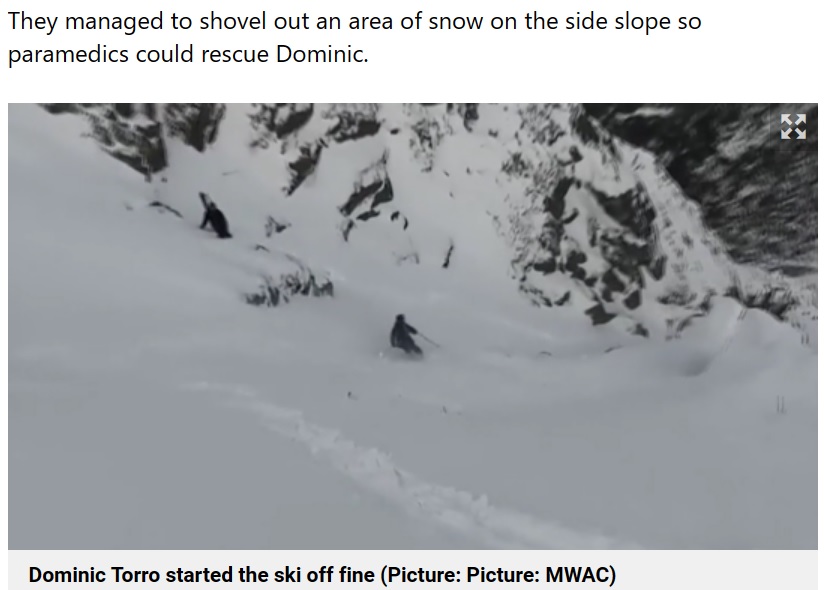 2023年12月、米ニューハンプシャー州の山をスキーで滑走していた男性が、雪崩に巻き込まれる事故が発生。当時、このエリアには雪崩注意報が出されていたが、男性は自己判断で入山していた（『Metro　「Skier triggers massive avalanche and loses control within seconds」（Picture: MWAC）』より）