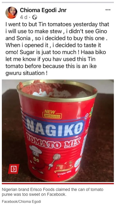 ナイジェリアの女性がトマトピューレの味をSNSで批判したところ、警察に逮捕されてしまったという（『New York Post　「Pregnant Nigerian entrepreneur arrested for writing scathing review of tomato puree: ‘I was messed up’」（Facebook/chioma.egodi）』より）