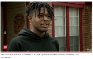 米テキサス州で2023年10月、無作為に人を殴った19歳少年。SNSの視聴回数を稼ぐためだったことが分かり、非難の声が殺到していた（『New York Post　「Teen admits to randomly sucker-punching strangers at Texas park for social media attention: ‘Everybody makes mistakes’」（Youtube/KHOL 11）』より）