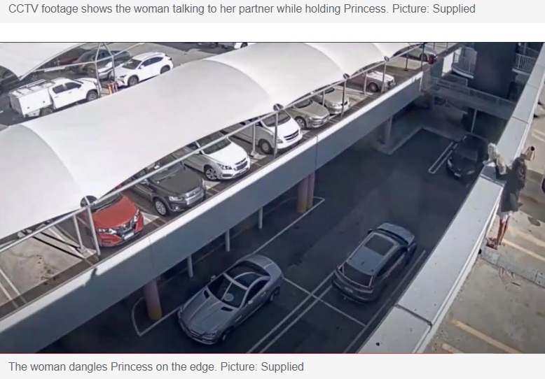 オーストラリアで2022年4月、ショッピングモールの2階駐車場から飼い犬を投げ落とした女。2023年12月に動物虐待などの罪で1年の有罪判決が言い渡された（『News.com.au　「Woman throws dog Princess off the top of a Westfield car park in Perth」（Picture: Supplied）』より）