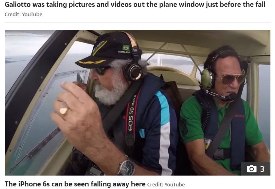 ブラジルのドキュメンタリー映画制作者は2020年12月、iPhoneで飛行機の小窓から外の風景を撮影したところ、風に飛ばされてiPhoneを落とした。しかしアプリを使って探し出したところ、多少傷が付いていたものの本体は無事だったという（『The Sun　「DROP TEST Man’s iPhone survives huge drop from plane - and records its terrifying plunge to Earth」（Credit: YouTube）』より）