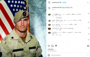 NFL選手だったパット・ティルマンさん。2001年のアメリカ同時多発テロ事件後、米軍に志願し、アフガニスタンで命を落とした（『Pat Tillman Foundation　Instagram「Happy Birthday, Pat.」』より）