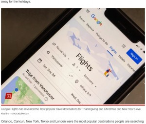 「Googleフライト」のデータをもとにした米国内で最も人気のある旅行先では、東京がランク入りした（『New York Post　「The most popular holiday trips revealed, according to Google Flights」（Koshiro - stock.adobe.com）』より）