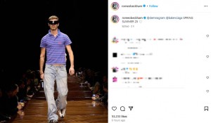 「バレンシアガ」のランウェイを歩くロメオ。ファンからは「カッコいい！」と称賛の声が集まった（『ROMEO　Instagram「＠demnagram ＠balenciaga SPRING SUMMER 25」』より）